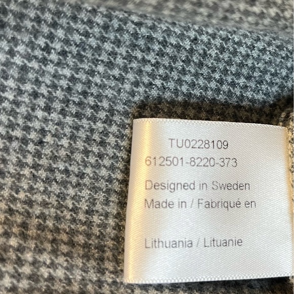 Stenströms Shirt Gray Houndstooth Button Up Long Sleeve Sz L EUC Cotton - Picture 9 of 9